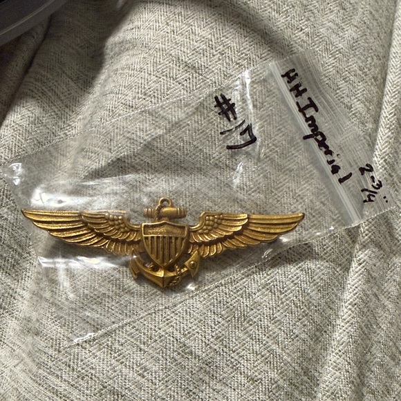 Gold Tone Naval Aviator Wing Pin - Military Jewelry Accessory